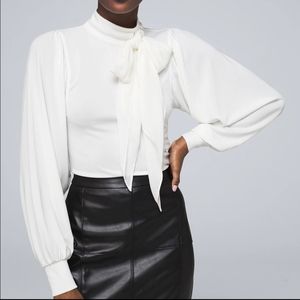 NWT White House Black Market Tie Neck Top